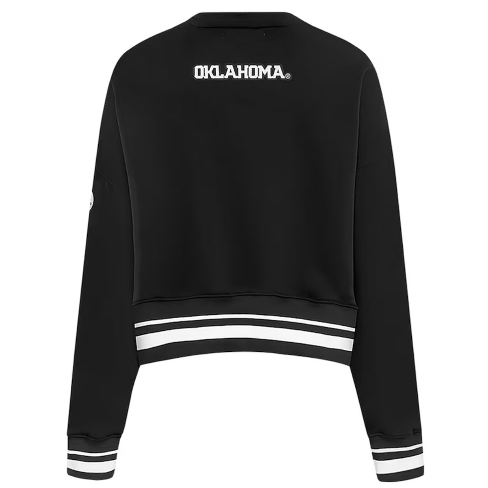 NWT [Pro Standard] Oklahoma Sooners NCAA Black Pearl Cropped Sweatshirt Womens L - Picture 3 of 12